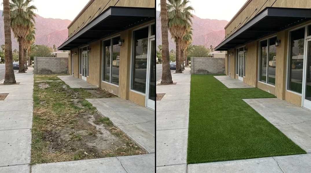 Result artificial grass installation in Palm Springs - Palm Springs Artificial Grass Installation