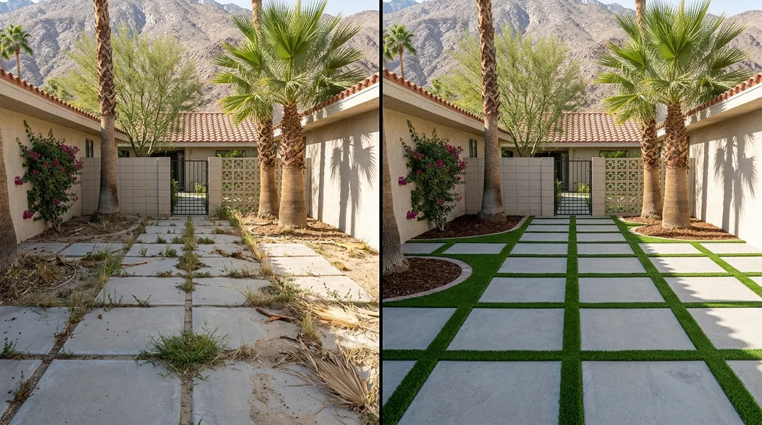 Result artificial grass installation in Palm Springs - Palm Springs Artificial Grass Installation