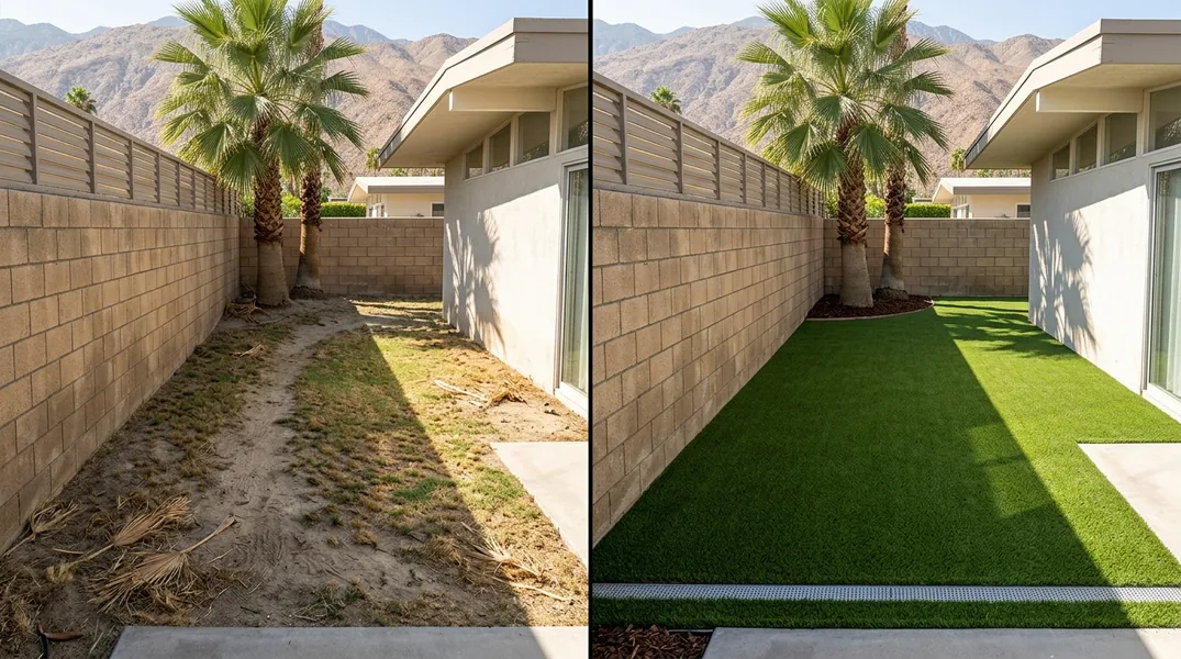 Result artificial grass installation in Palm Springs - Palm Springs Artificial Grass Installation