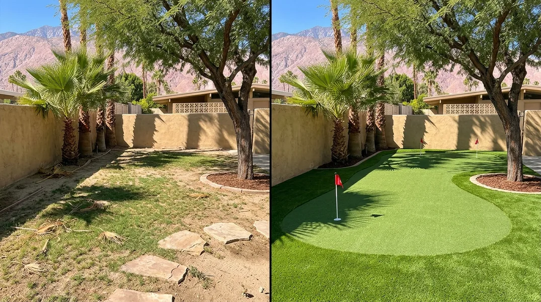 Result artificial grass installation in Palm Springs - Palm Springs Artificial Grass Installation